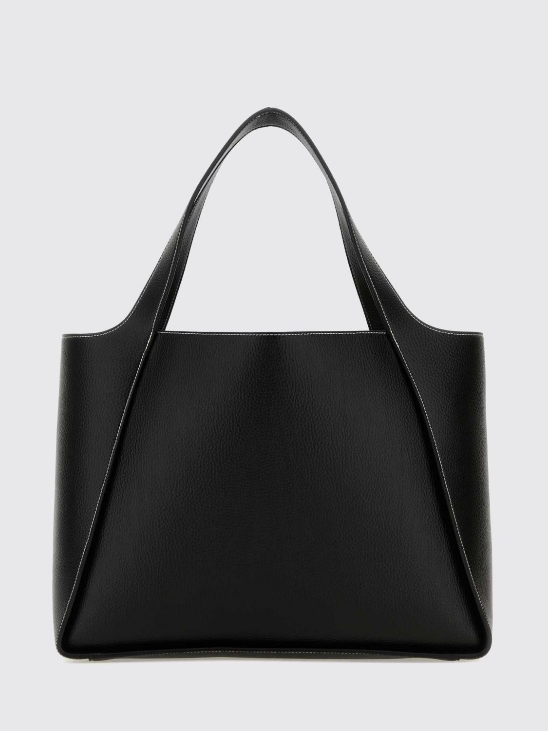 large synthetic leather shoulder bag with perforated logo