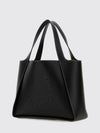 large synthetic leather shoulder bag with perforated logo