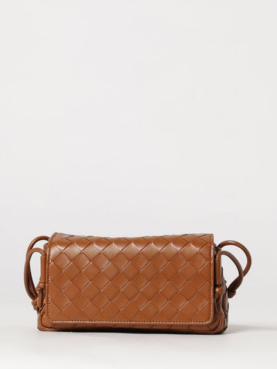 notturno woven leather shoulder bag with knotted strap