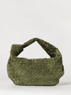 jodie woven suede shoulder bag with knotted handle