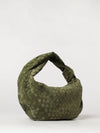 jodie woven suede shoulder bag with knotted handle
