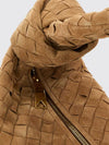jodie intrecciato calf leather shoulder bag with knot