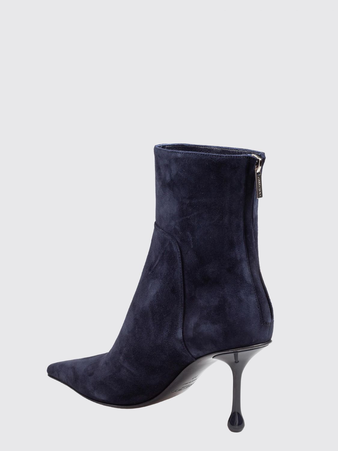 cycas suede leather ankle boots with high heel and almond toe