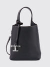 mini handbag in hammered leather with logo charm