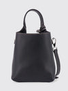 mini handbag in hammered leather with logo charm