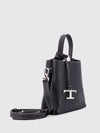 mini handbag in hammered leather with logo charm