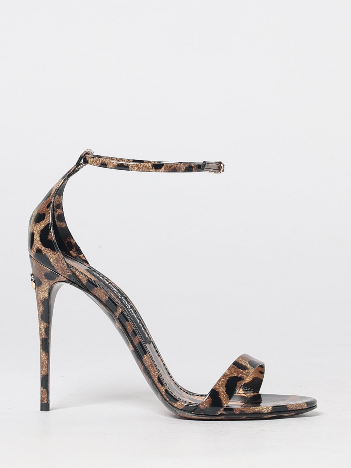 keira animalier-print patent leather high-heeled sandals