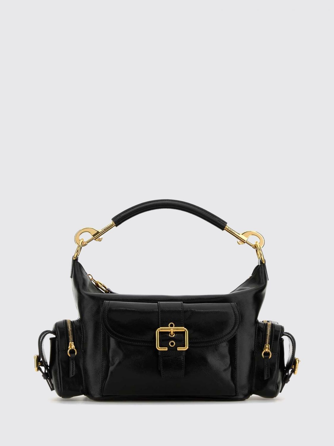 chloé smooth calfskin leather shoulder bag with removable strap