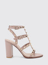 rockstud t-strap high-heeled sandals in leather