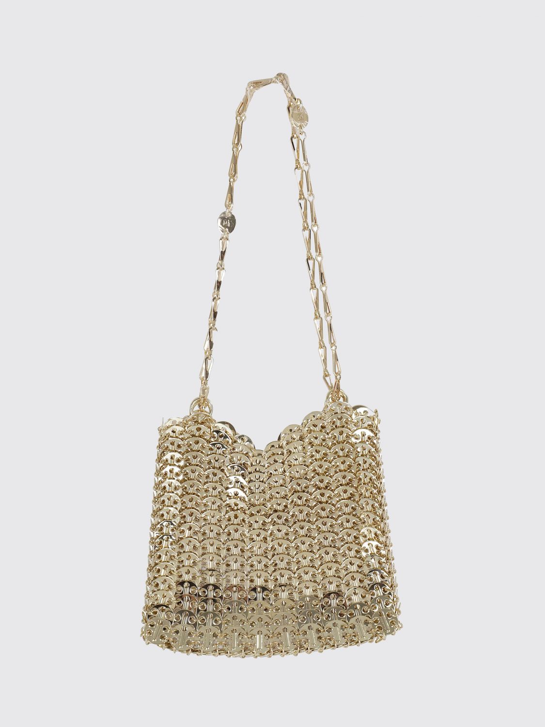 iconic chain 1969 metallic mesh shoulder bag