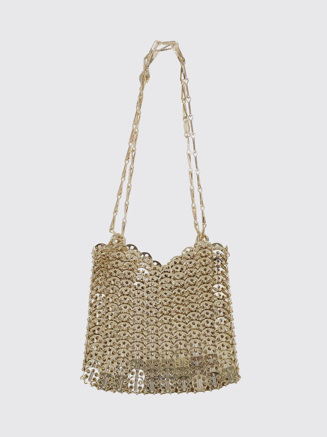 iconic chain 1969 metallic mesh shoulder bag