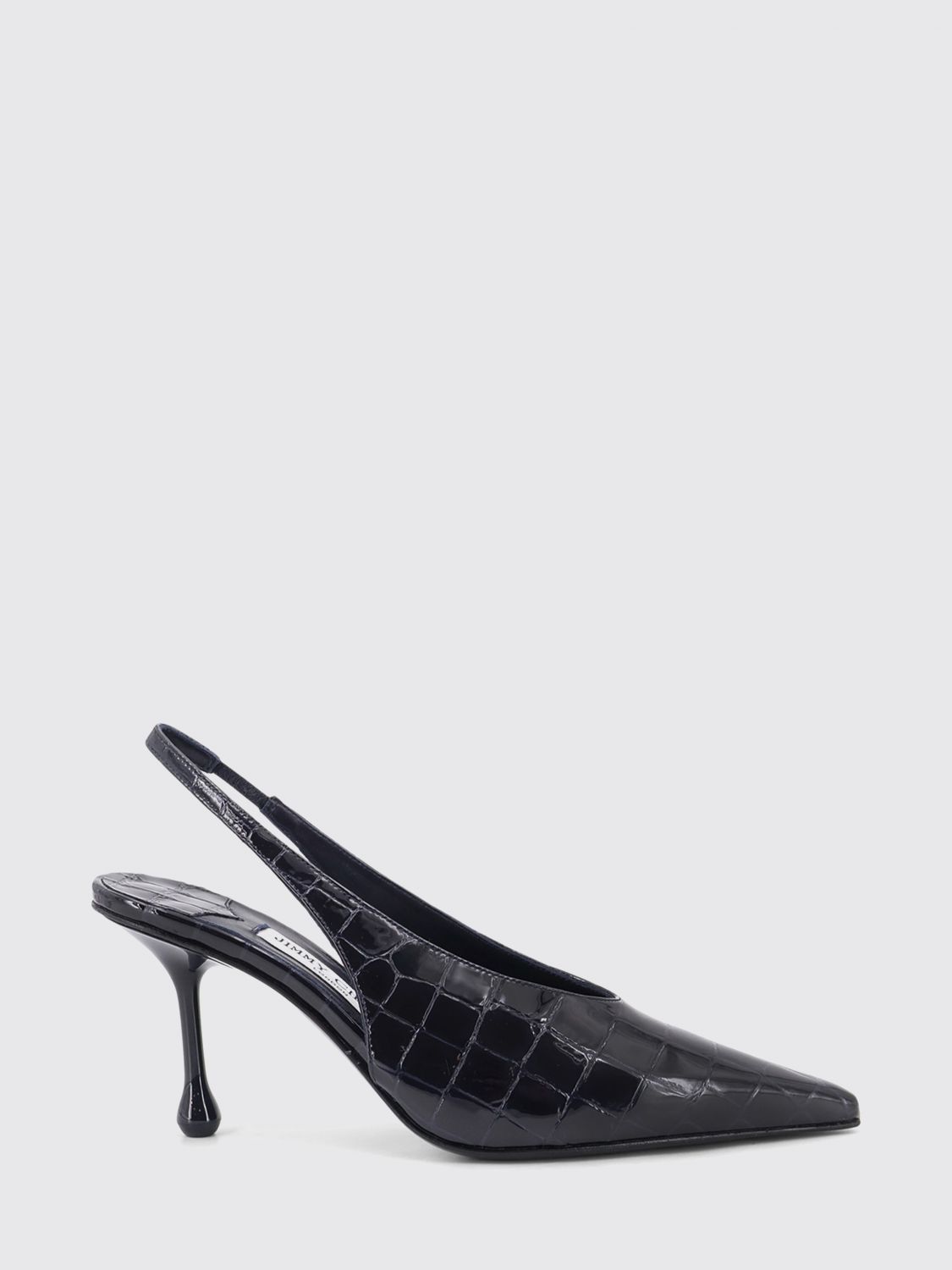 isa croc-effect leather slingback pumps with high heel