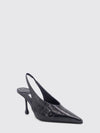 isa croc-effect leather slingback pumps with high heel