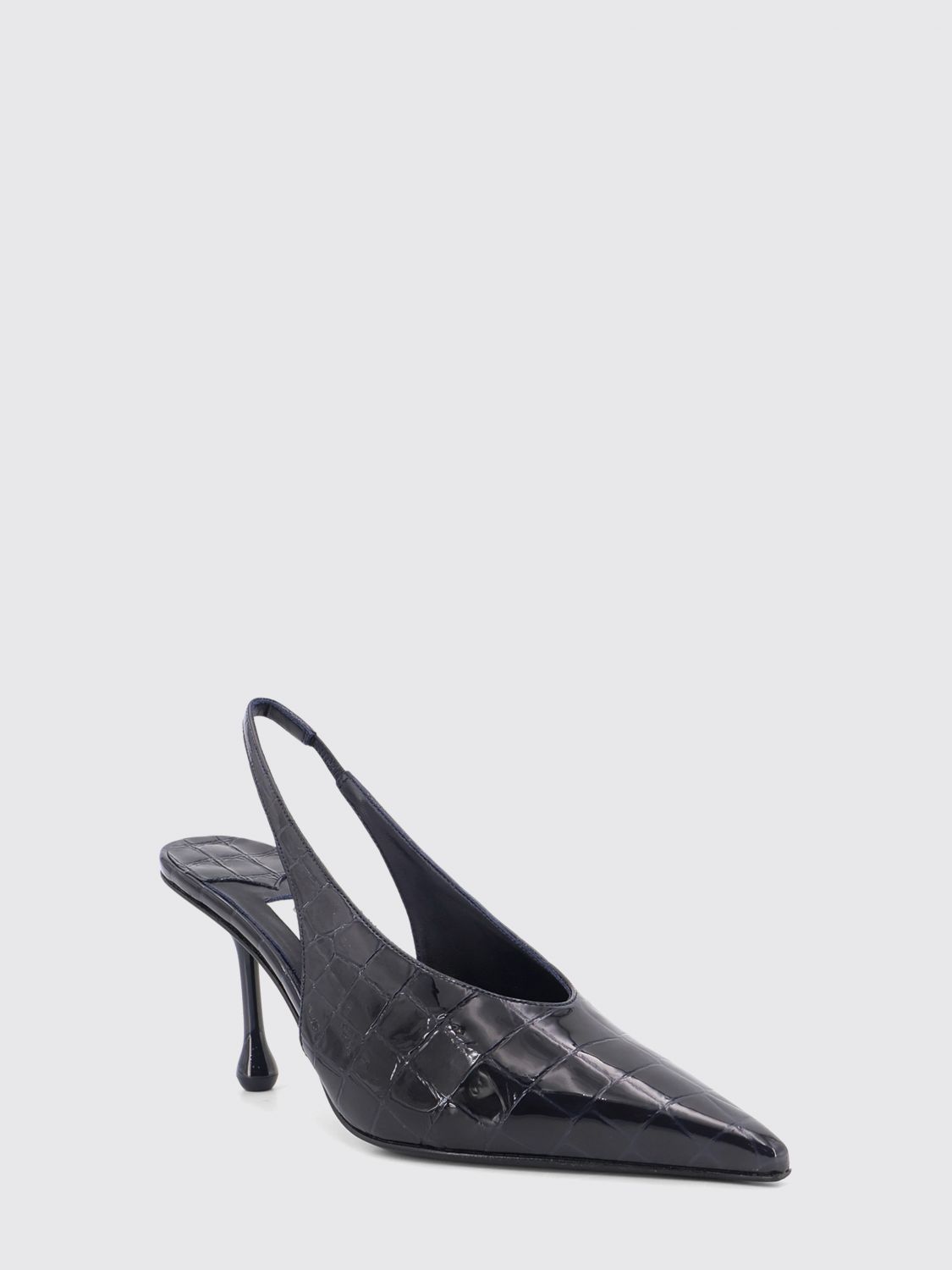 isa croc-effect leather slingback pumps with high heel