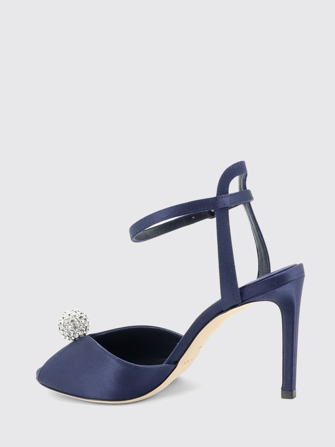 sacora satin sandals with crystals and high stiletto heel