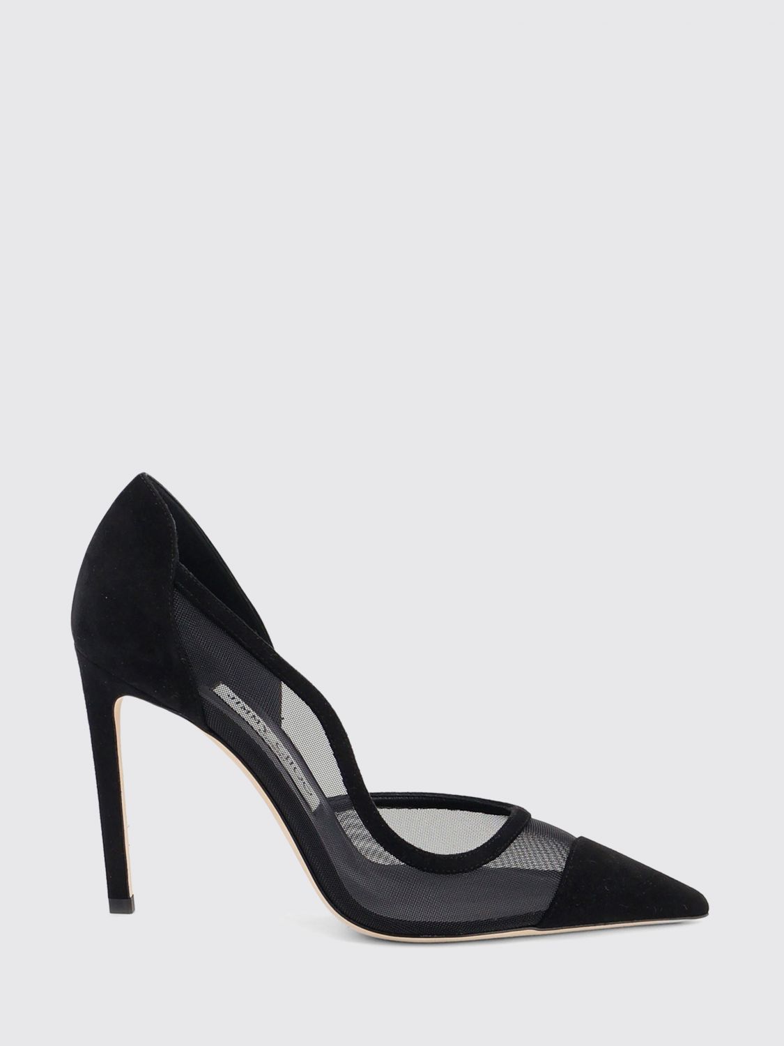 brigitte mesh and suede pumps with high stiletto heel