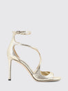 azia laminated leather sandals with high heel and square toe
