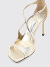 azia laminated leather sandals with high heel and square toe