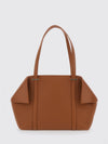 double handle calfskin leather shoulder bag