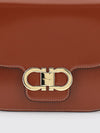 north-south double gancini mini crossbody bag in calfskin