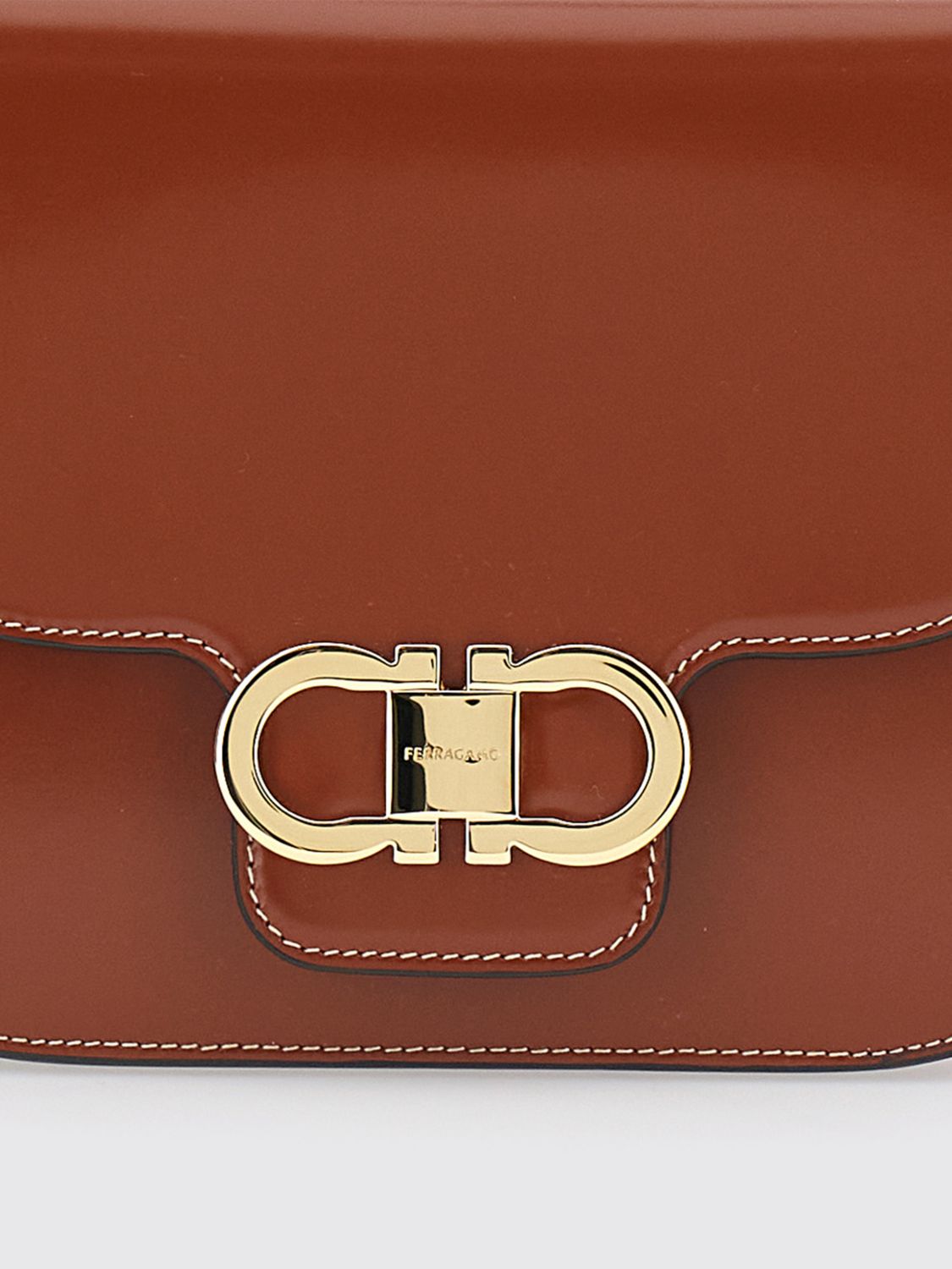 north-south double gancini mini crossbody bag in calfskin