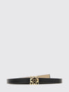 anagram thin calfskin leather belt with gold monogram buckle