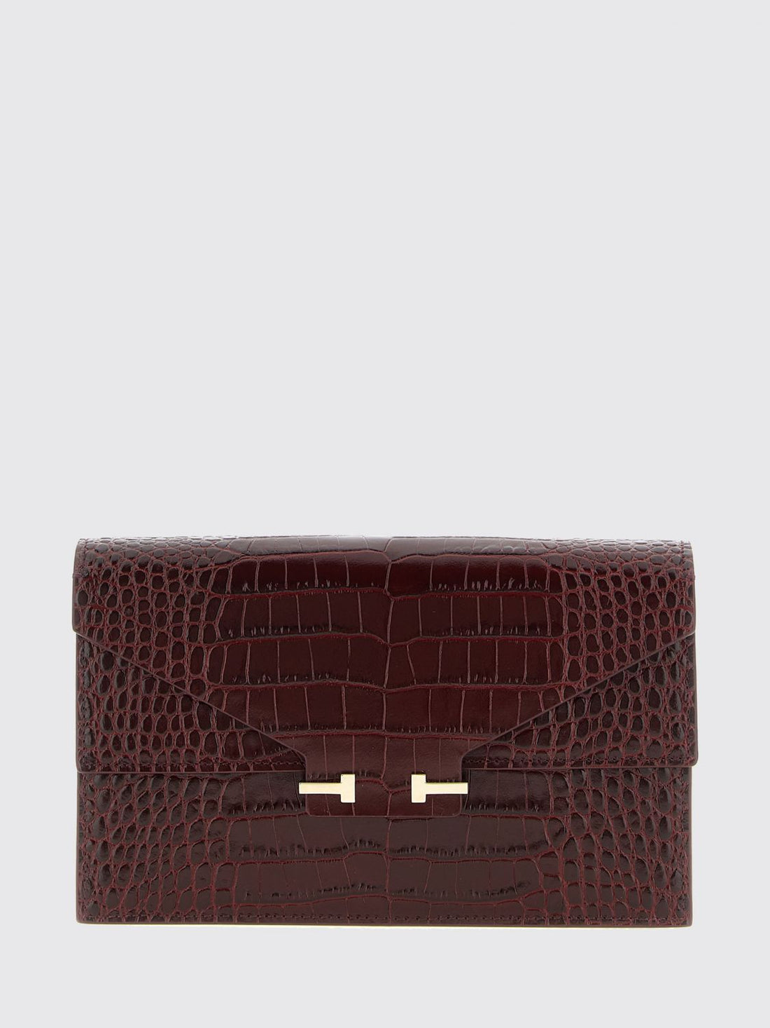 TOM FORD OS small croc-effect calfskin leather crossbody bag with logo