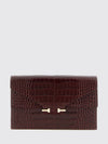 small croc-effect calfskin leather crossbody bag with logo