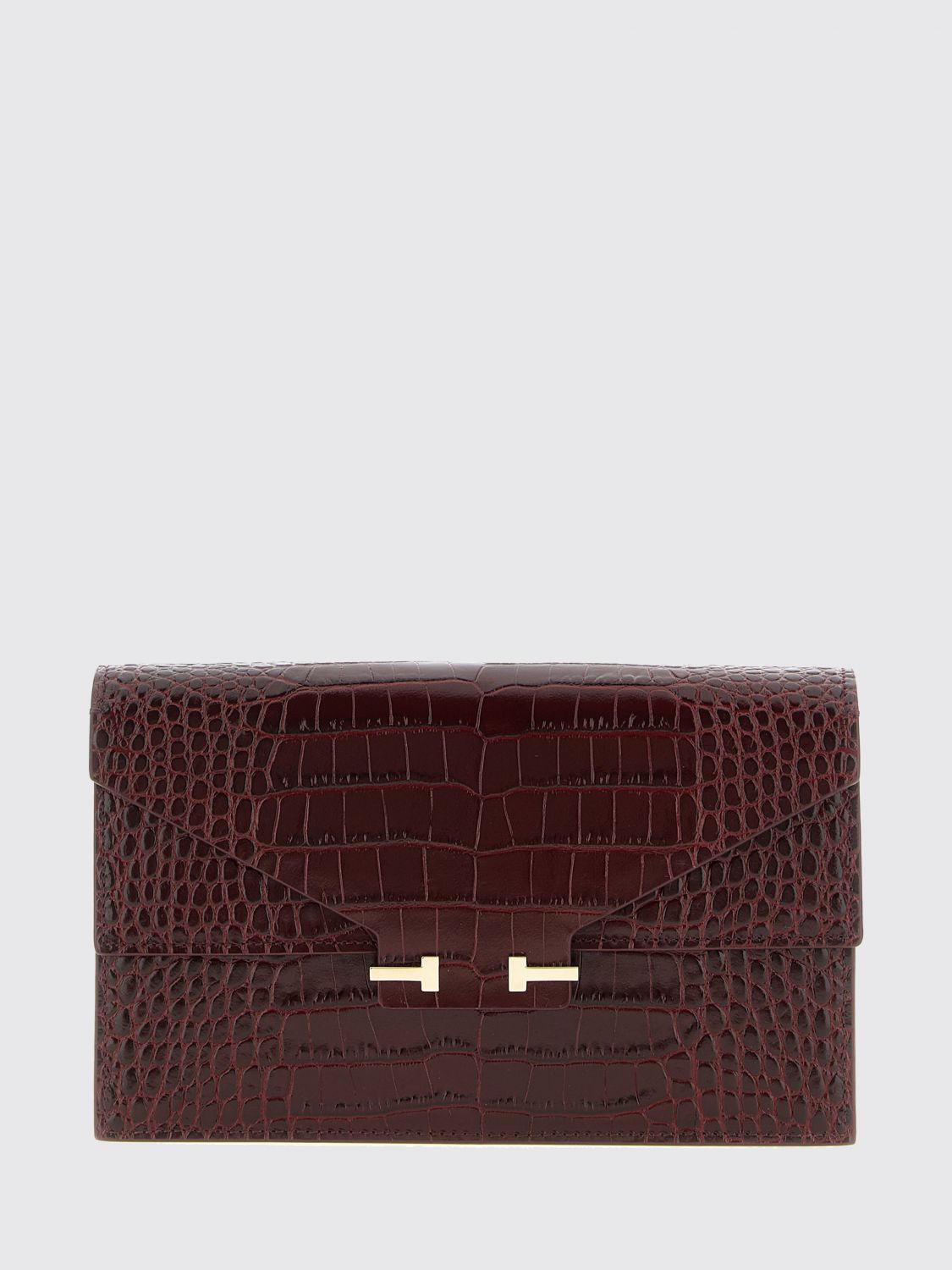small croc-effect calfskin leather crossbody bag with logo