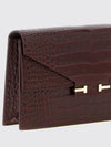 small croc-effect calfskin leather crossbody bag with logo