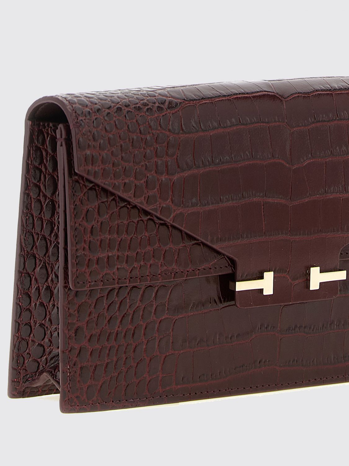 small croc-effect calfskin leather crossbody bag with logo