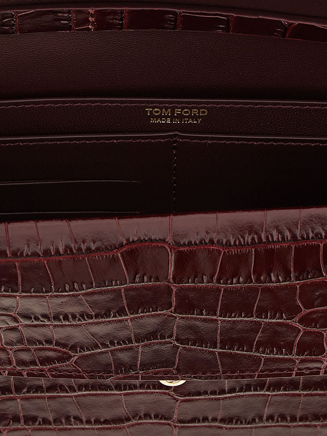 small croc-effect calfskin leather crossbody bag with logo