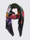 square wool and silk blend foulard with gg jacquard and floral print