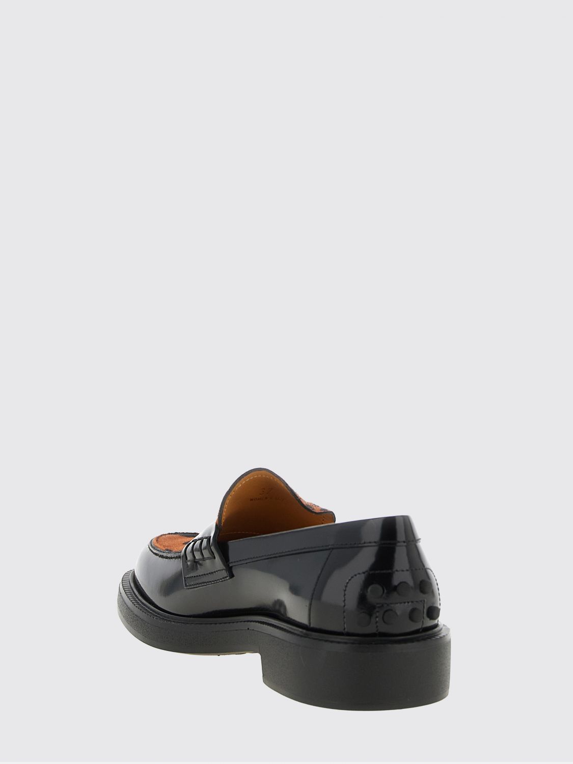 penny loafers in brushed leather and animalier pony hair