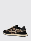dg cushion trainers in leather and cotton with animal print