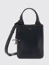 mini hammered leather bucket bag with double handle and strap