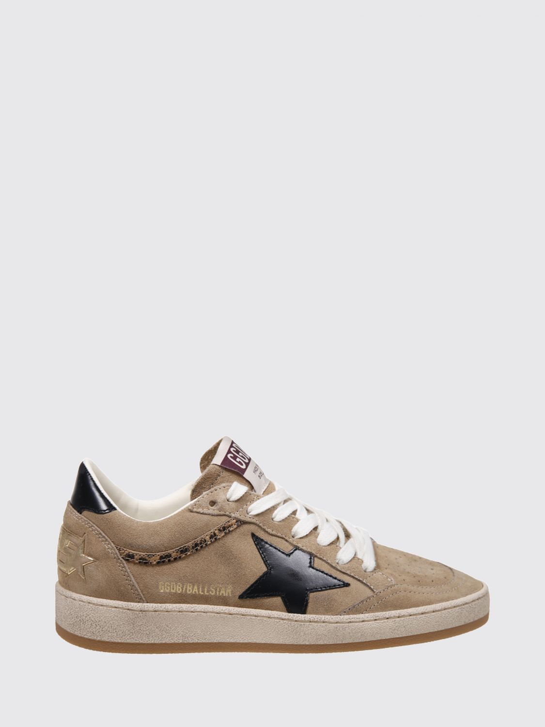 ball star sneakers in leather and suede with distressed effect