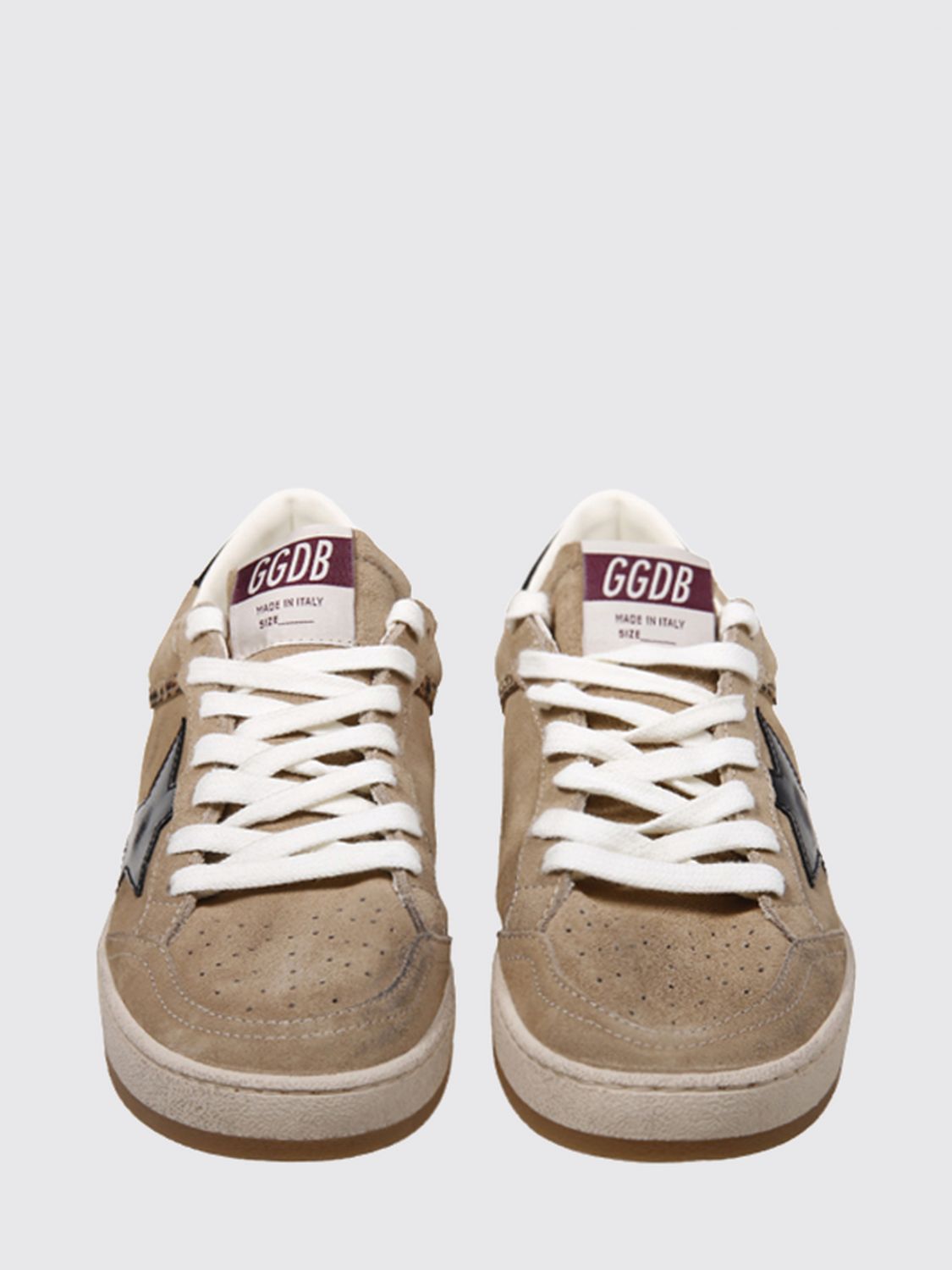 ball star sneakers in leather and suede with distressed effect