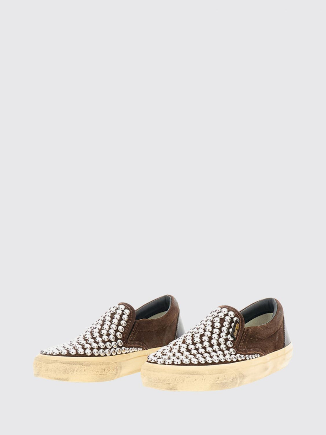 GOLDEN GOOSE 35 penstar slip-on suede sneakers with studs and distressed effect