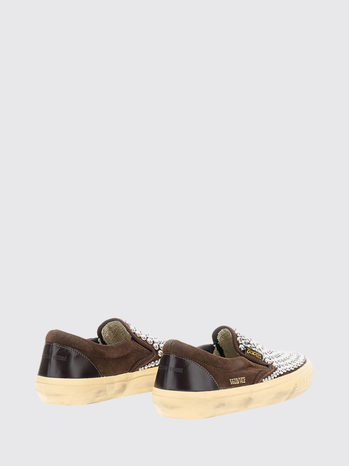 penstar slip-on suede sneakers with studs and distressed effect