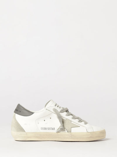 super-star trainers in cowhide leather with a distressed effect