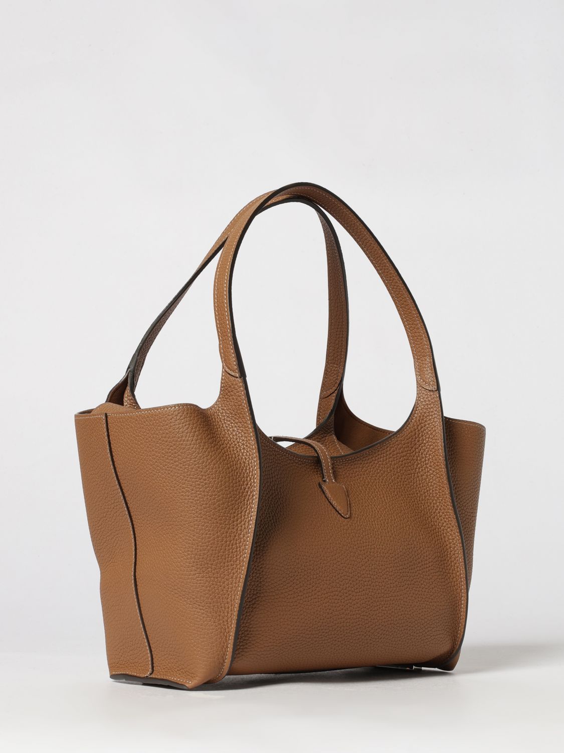 grained calfskin shoulder bag with t timeless logo