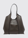t timeless grained calfskin leather shoulder bag with removable pouch