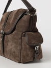 suede calfskin backpack with t timeless logo