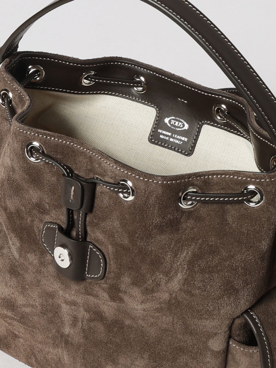 suede calfskin backpack with t timeless logo