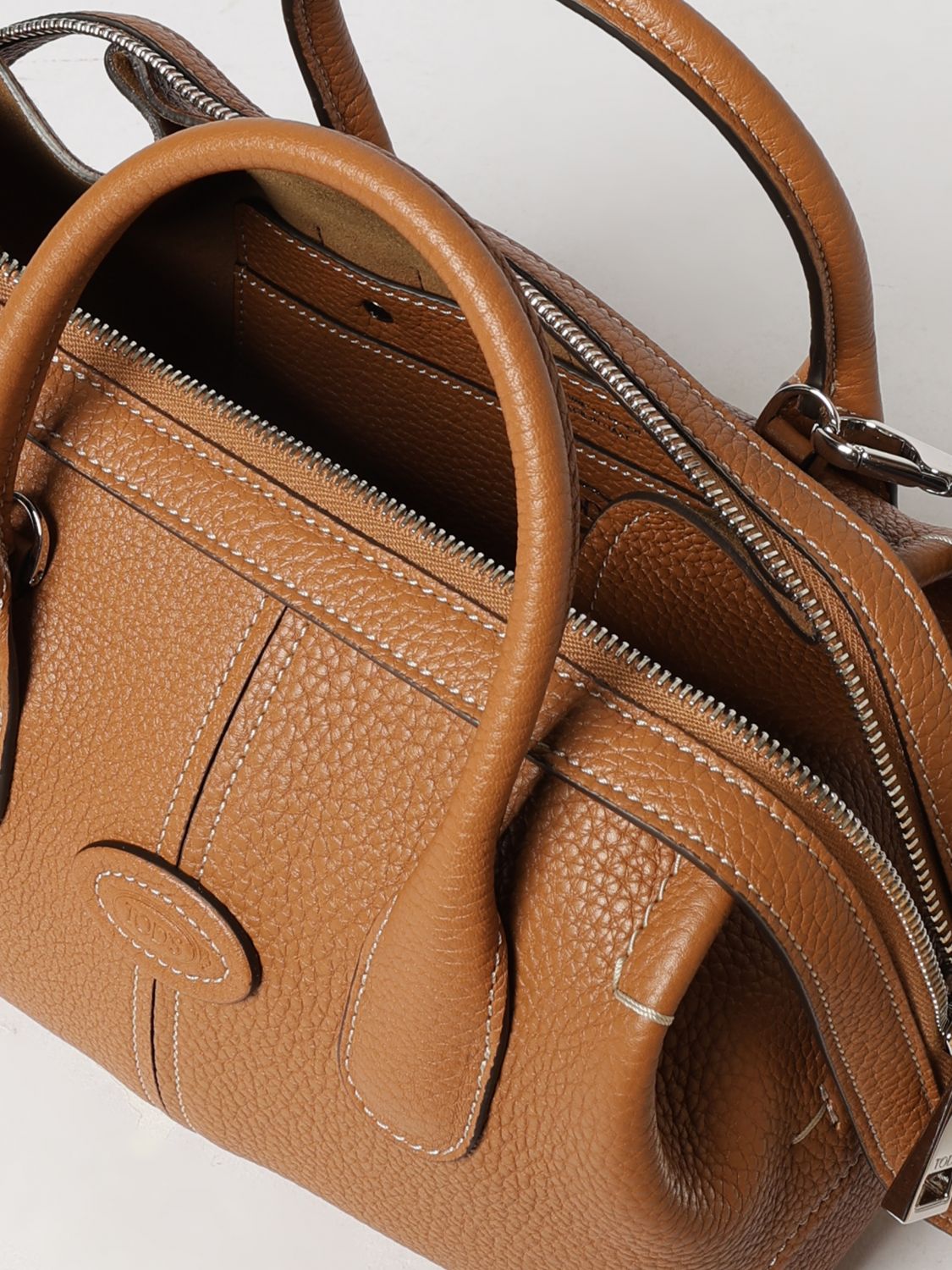 small grained calfskin boston bag with charm