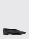 margot smooth leather ballerina flats with rear monogram