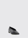 margot smooth leather ballerina flats with rear monogram