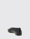 margot smooth leather ballerina flats with rear monogram