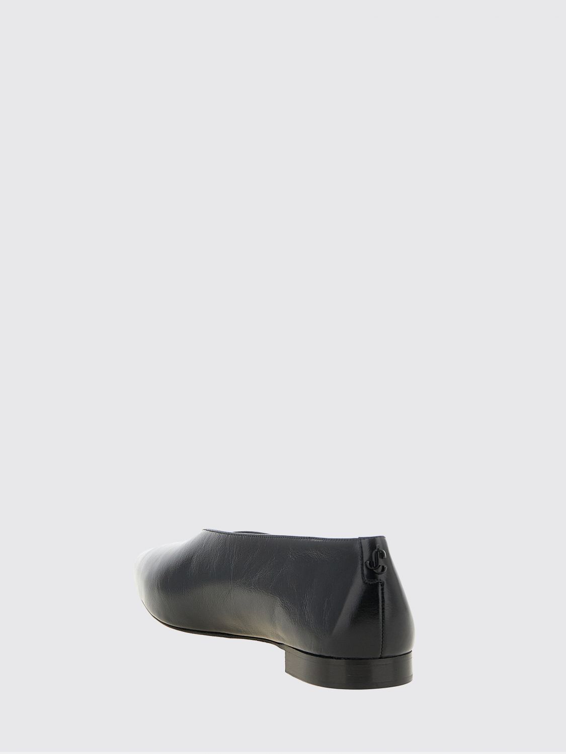 margot smooth leather ballerina flats with rear monogram